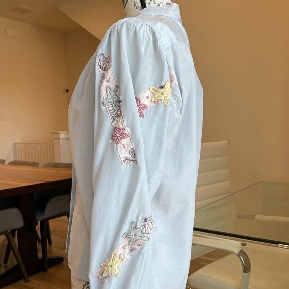 🌷Marc D'alcy Button Up Embroidered - Picture 1 of 6